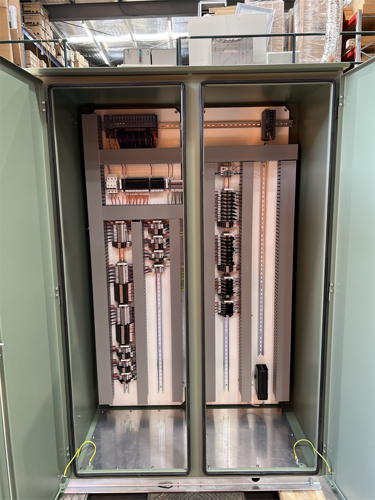Internal wiring inside a custom control panel
